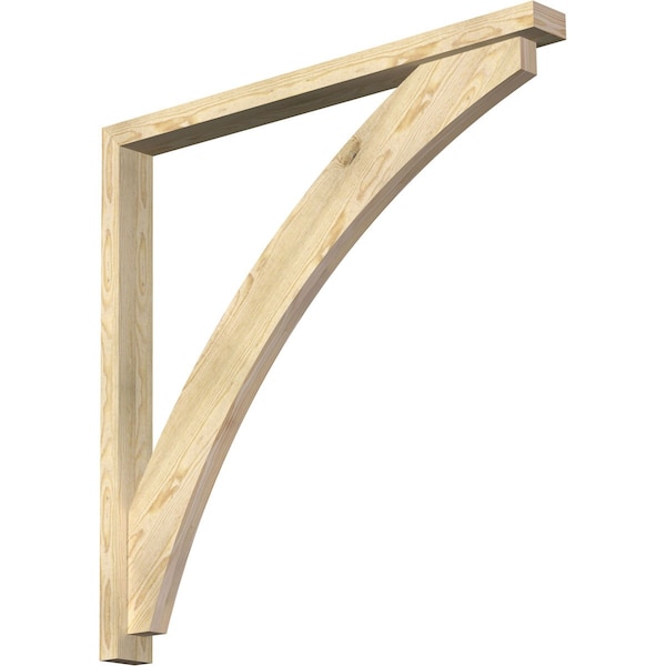 Ekena Millwork Thorton Block Rough Sawn Bracket w/ Offset Brace, Douglas Fir, 4"W x 44"D x 44"H BKT0402X44X44THR05RDF - main